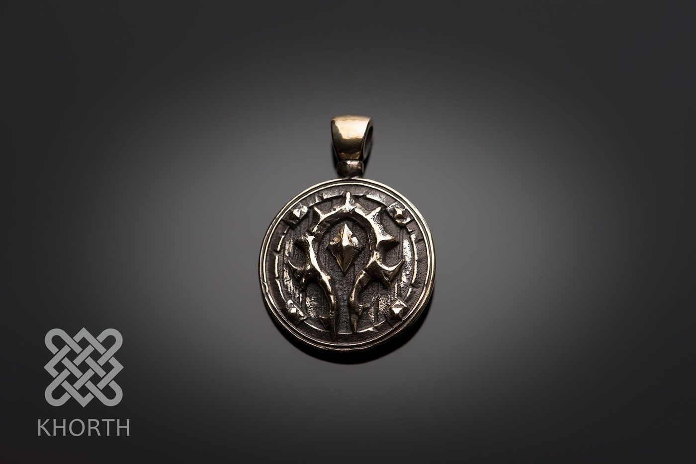 ALLIANCE & HORDE Pendant — handmade Warcraft pendant in silver and bronze — photo 4