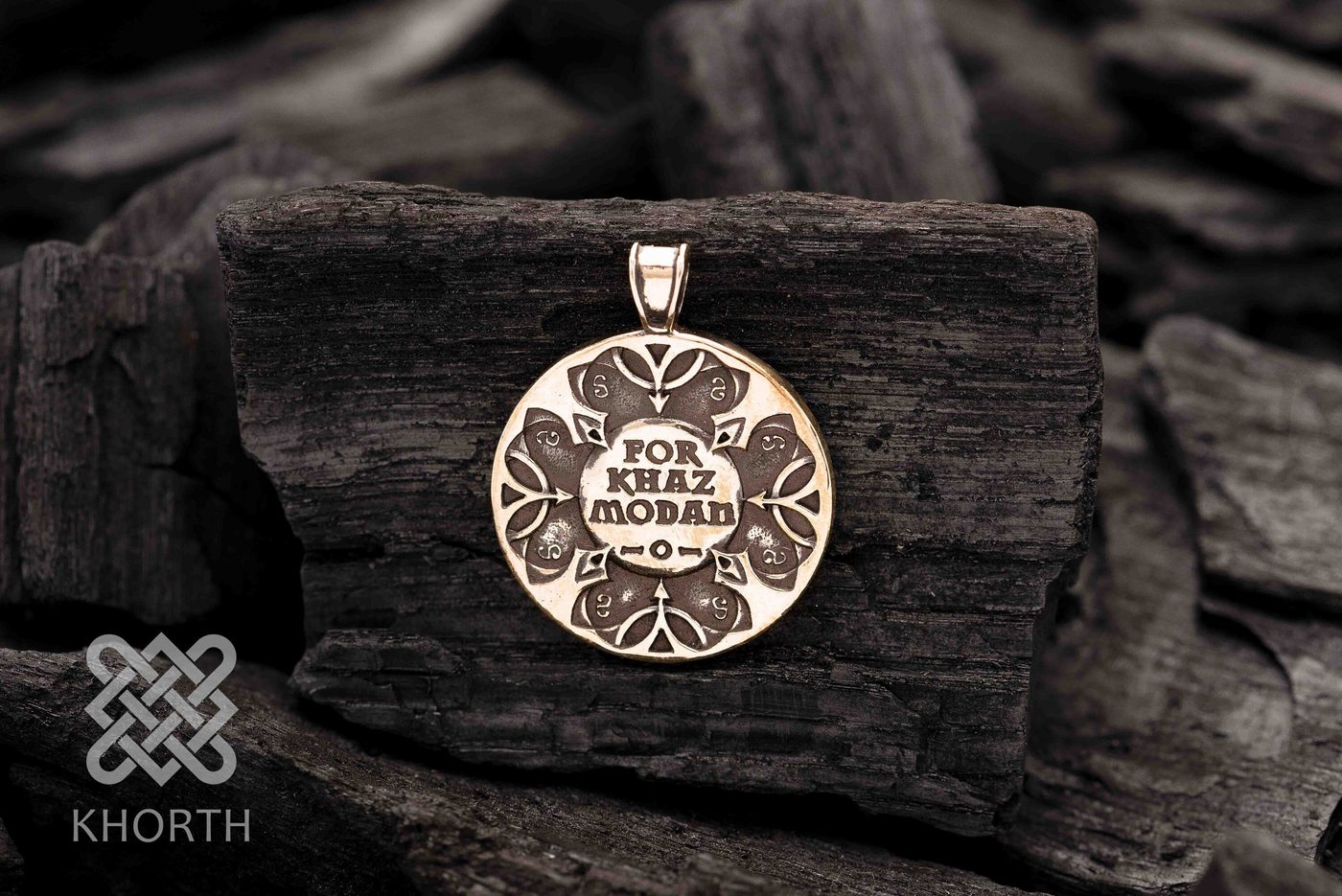 DWARF Pendant — handmade Warcraft pendant in silver and bronze — photo 2