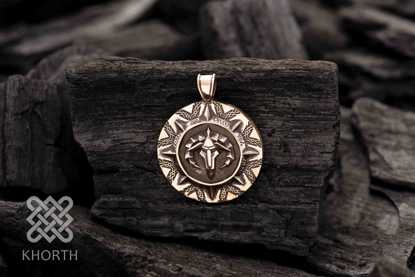 DWARF Pendant — handmade Warcraft pendant in silver and bronze