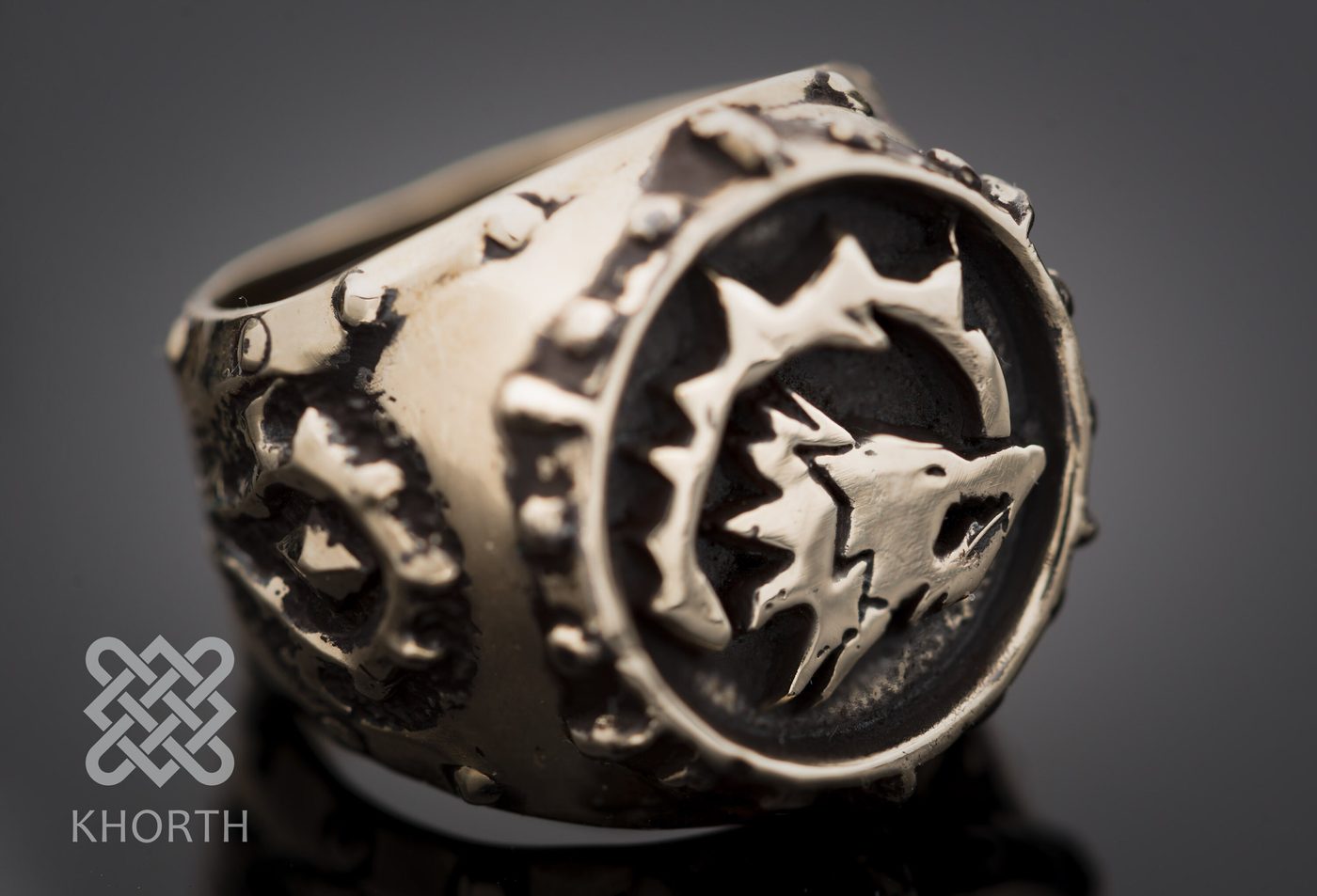 FROSTWOLF CLAN Ring — handmade Warcraft ring in silver and bronze — photo 5