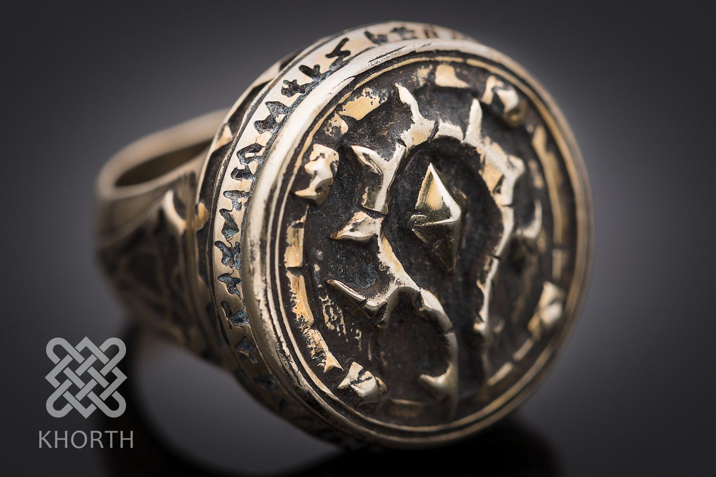 HORDE Ring — handmade Warcraft ring in silver and bronze — photo 5