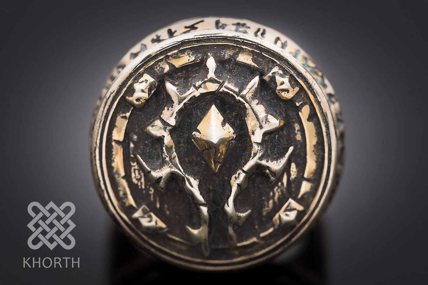 HORDE Ring — handmade Warcraft ring in silver and bronze — photo 6