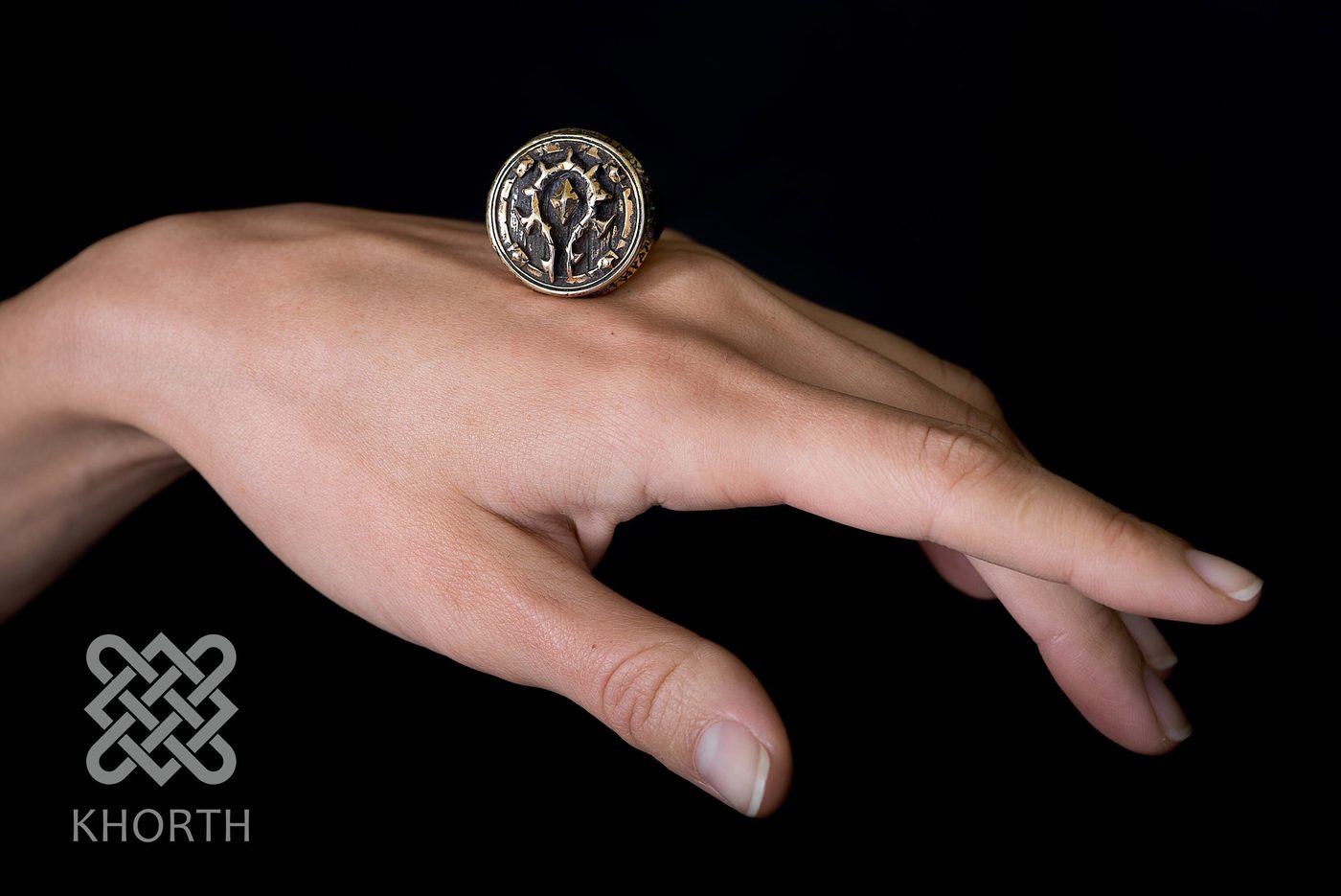 HORDE Ring — handmade Warcraft ring in silver and bronze — photo 7