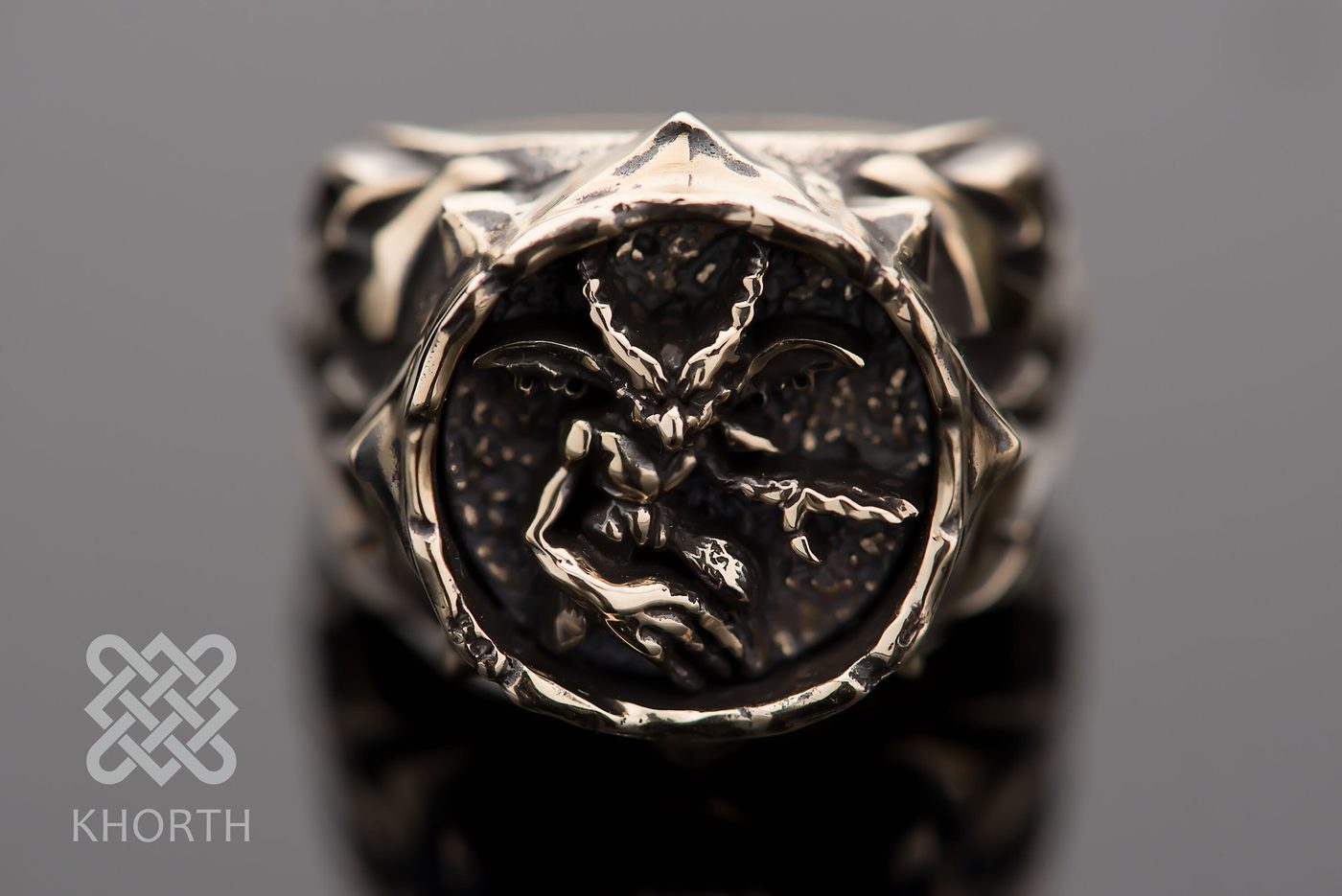 IMP Ring — handmade Warcraft ring in silver and bronze — photo 5