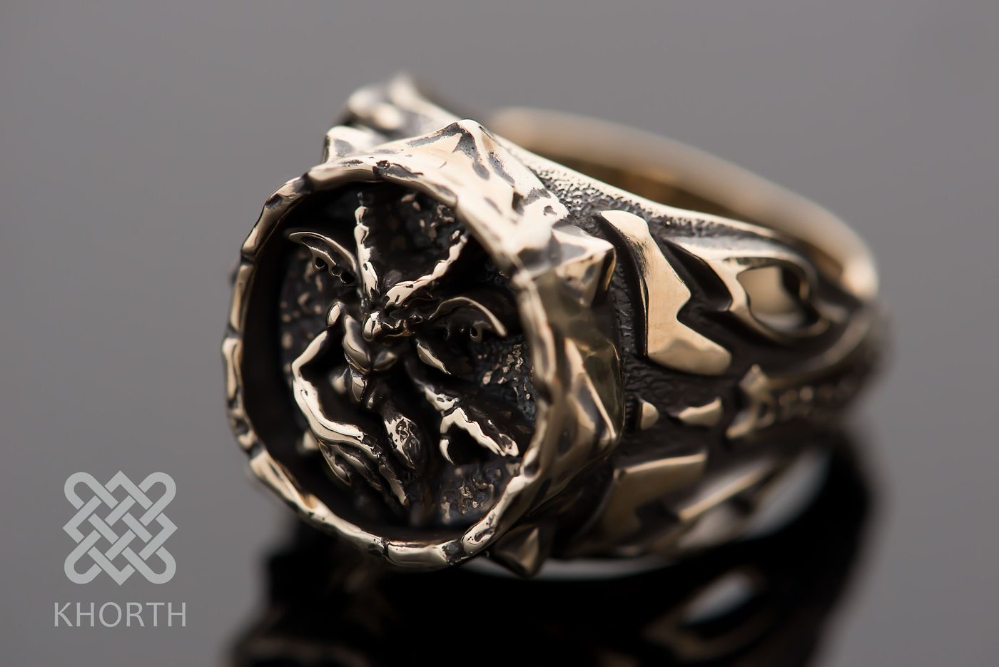 IMP Ring — handmade Warcraft ring in silver and bronze — photo 4