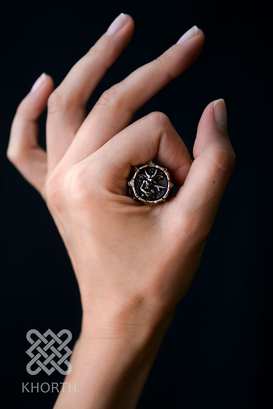 IMP Ring — handmade Warcraft ring in silver and bronze — photo 8