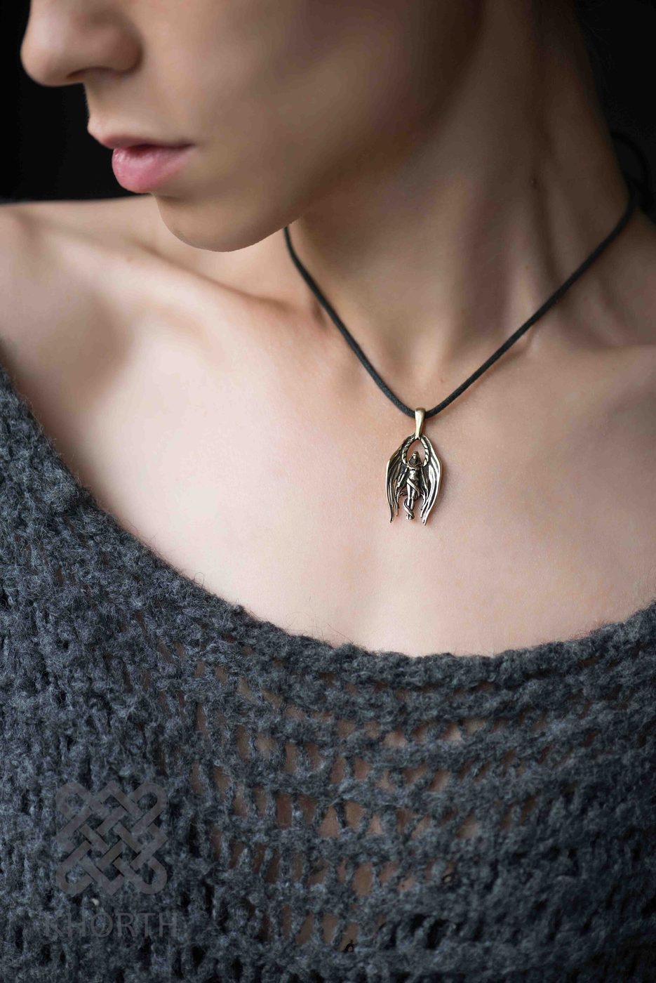 SPIRIT HEALER Pendant — handmade Warcraft necklace in silver and bronze — photo 6